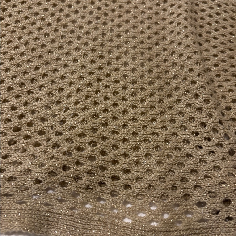 APT 9 Women's gold fishnet Sweater shirt size small - Picture 4 of 8